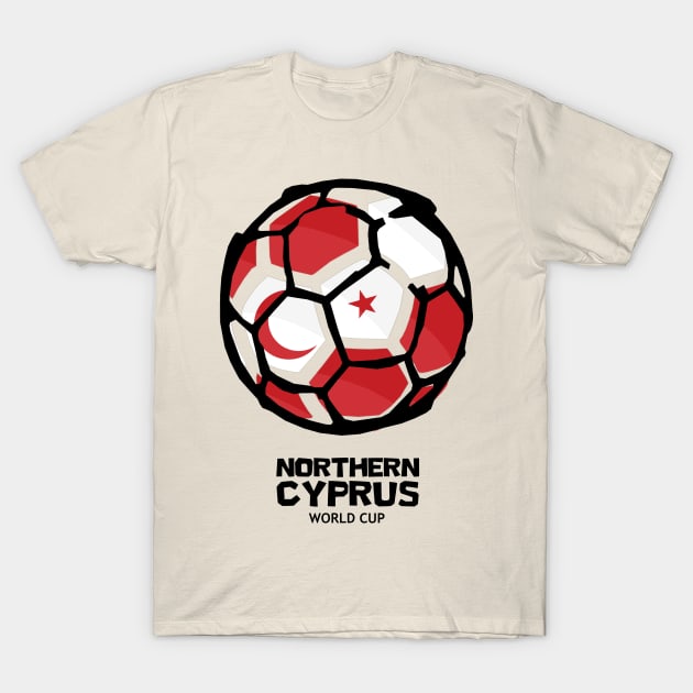 Northern Cyprus Football Country Flag T-Shirt by KewaleeTee